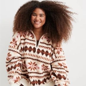 Aerie Hometown Holiday Quarter Zip Sweatshirt